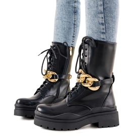 Stivaletti neri con catena di Rock It nero