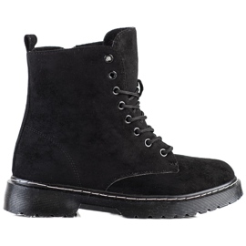 SHELOVET Trapper in calda pelle scamosciata nero