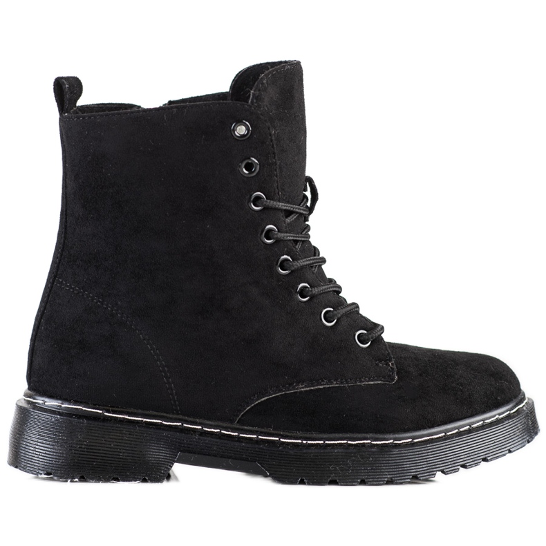SHELOVET Trapper in calda pelle scamosciata nero