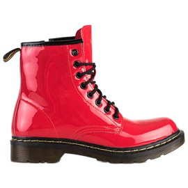 Queentina Scarpe da trekking laccate alla moda rosso