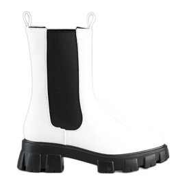 SHELOVET Stivaletti Chelsea alti bianchi bianco