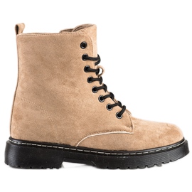 SHELOVET Trapper in calda pelle scamosciata beige
