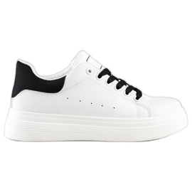 Ideal Shoes Sneakers bianche classiche bianca