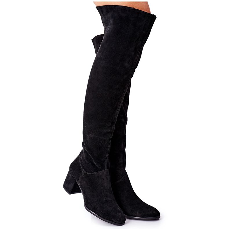 Stivali neri in pelle scamosciata Nicole 2582 nero