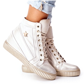 Lewski Shoes Scarpe Sportive in Pelle da Donna Lewski Golden 3079 d'oro