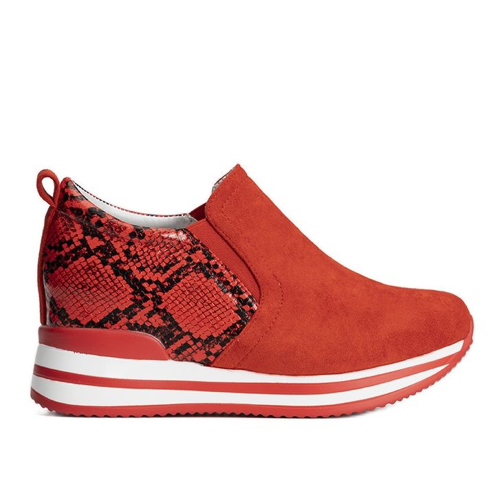 Sneakers rosse sulla zeppa Infinitale rosso