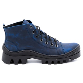 Polbut Stivali da donna in pelle D1 blu