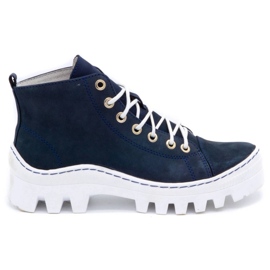 Polbut Stivali da donna in pelle D1 blu navy