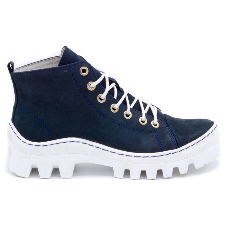 Polbut Stivali da donna in pelle D1 blu navy