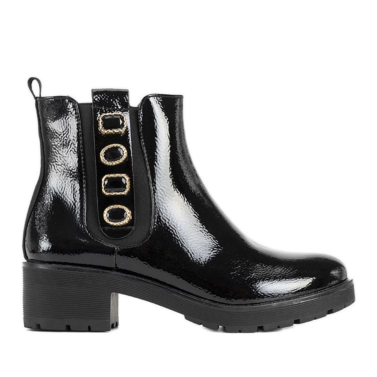 Stivaletti in vernice nera di Ripple nero