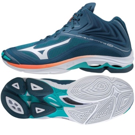 Scarpe da pallavolo Mizuno Wave Lightning Z6 Mid M V1GA200584 blu navy blu blu e blu navy