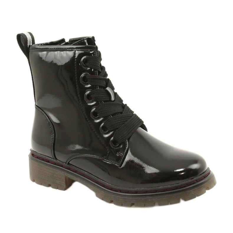 Stivali classici da donna Varnished Boots Evento 21BT35-4233 Black nero