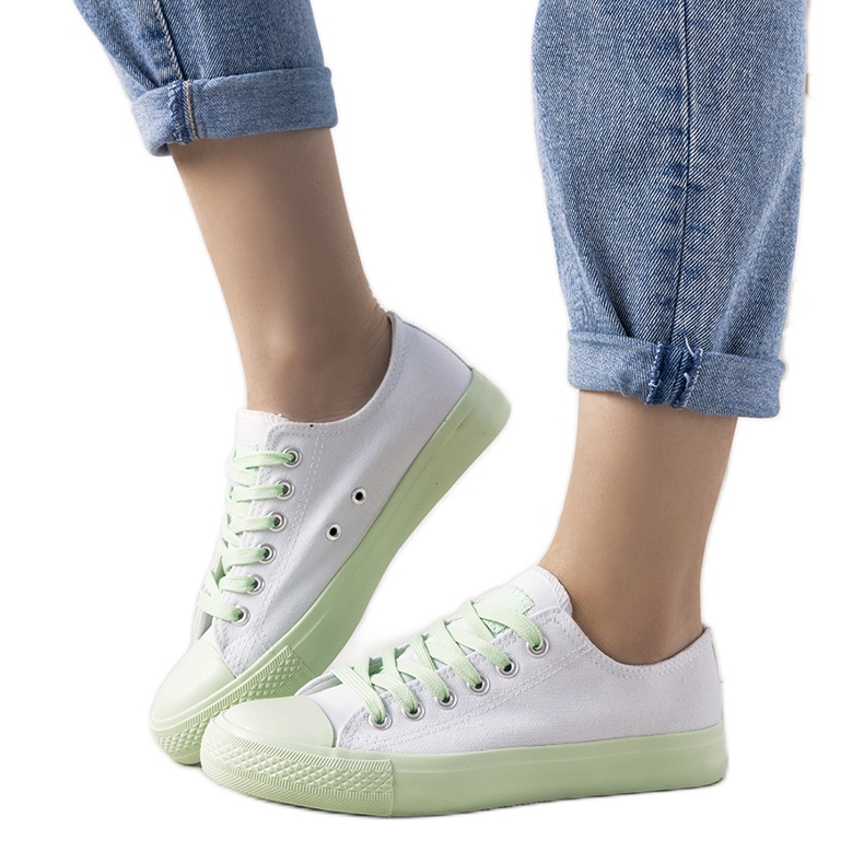 Sneakers Senor da donna bianche e verdi bianca