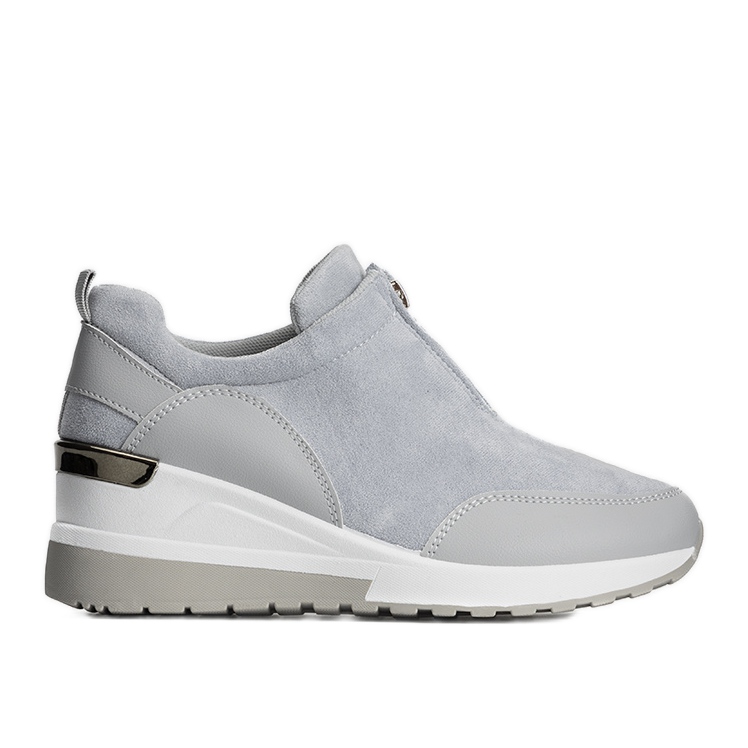 Sneakers con zeppa Velasco in camoscio grigio