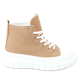 Sneakers per la caviglia beige VL151P Khaki cachi