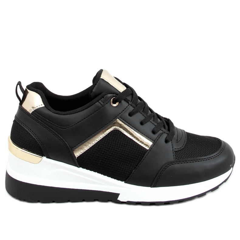 Nero AD-349 Scarpe sportive nere con zeppa
