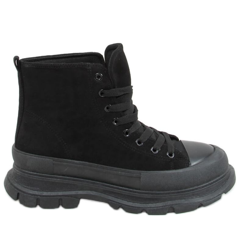 Sneakers alla caviglia da donna nere 85-730 Black nero