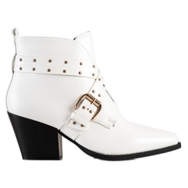 Lucky Shoes Stivali rock sul post bianco