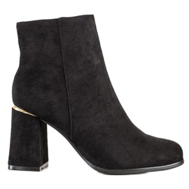 SHELOVET Stivali con tacco alto in camoscio nero
