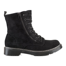 SHELOVET Trappers neri con cerniera decorativa nero