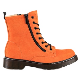 SHELOVET Trappers arancioni con cerniera decorativa arancia