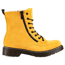SHELOVET Trappers gialli con cerniera decorativa giallo
