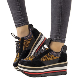 Sneakers nere con suola alta Debbi marrone nero