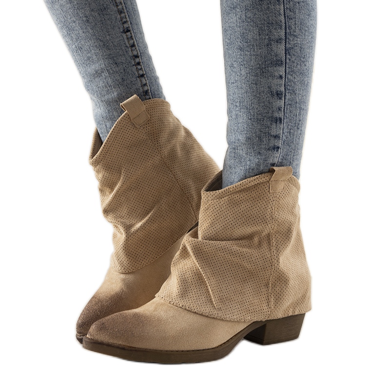Stivali texani donna beige Belloci
