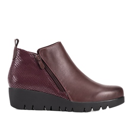 Stivali bordeaux su una delicata zeppa Enrica rosso multicolore