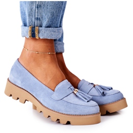 Mocassini in camoscio Lewski Shoes 3053 Blu