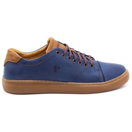 Polbut Scarpe da uomo in pelle 2109 blu navy