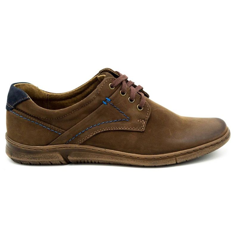 KOMODO Scarpe casual da uomo in pelle 858K marrone