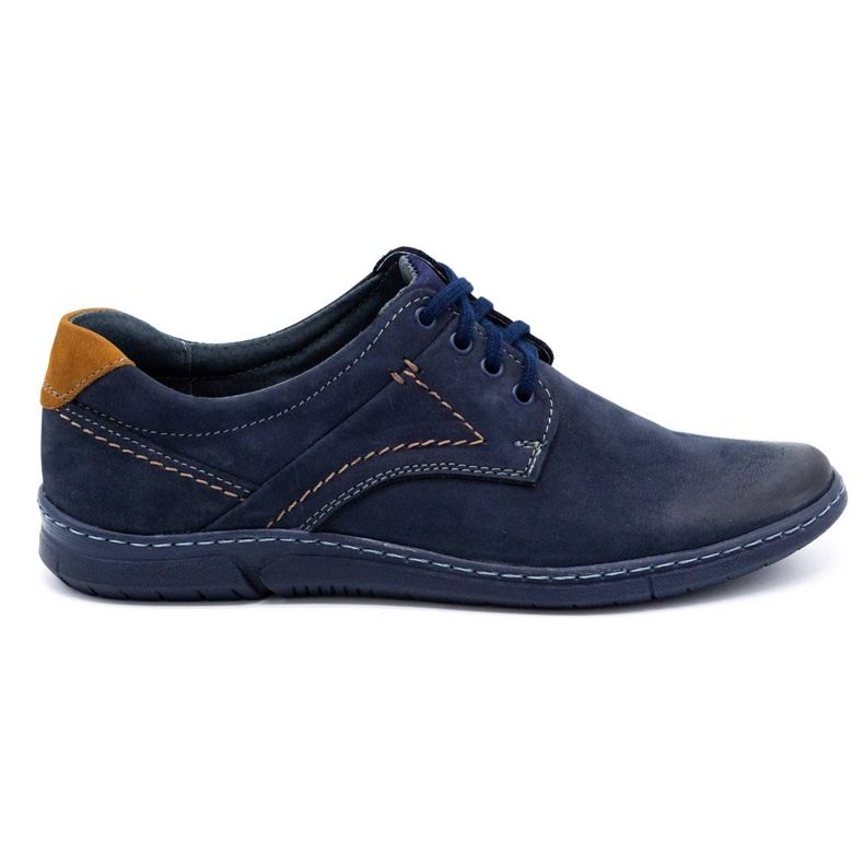 KOMODO Scarpe casual da uomo in pelle 858K blu navy