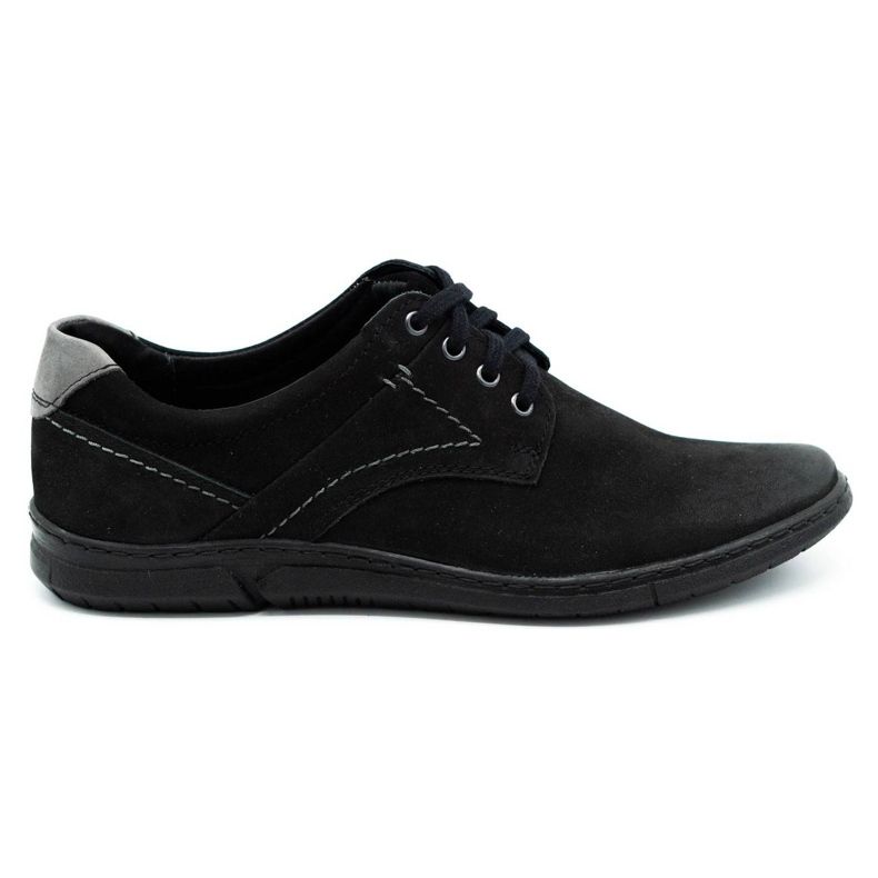 KOMODO Scarpe casual in pelle da uomo nere 858K nero