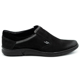 KOMODO Scarpe slip-on uomo in pelle nere 860K nero