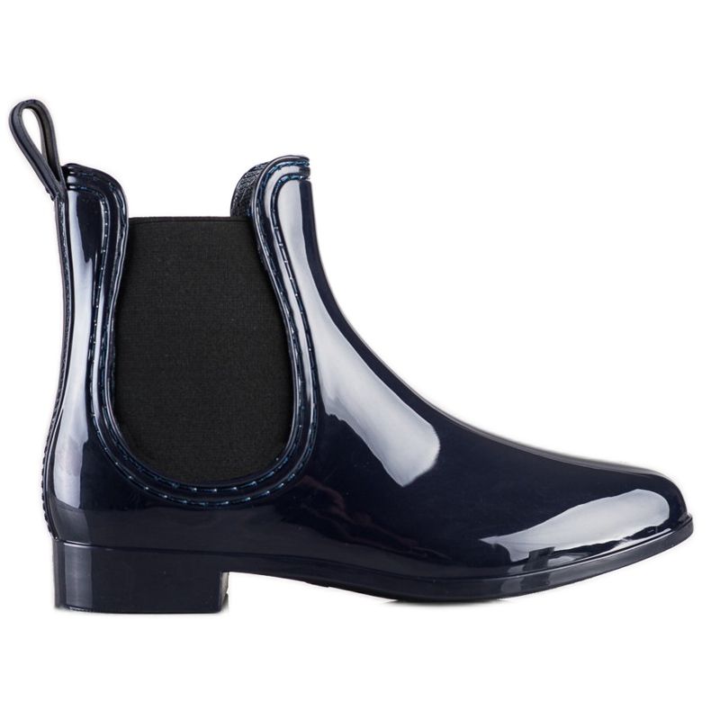 SHELOVET Stivali di gomma corti lucidi blu navy