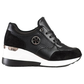 SHELOVET Sneakers con zeppa leggera nero