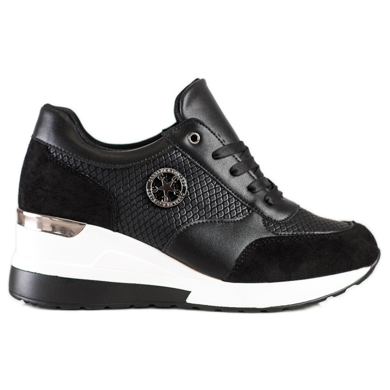 SHELOVET Sneakers con zeppa leggera nero
