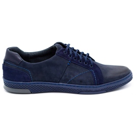 KOMODO Scarpe casual da uomo in pelle 884K blu navy