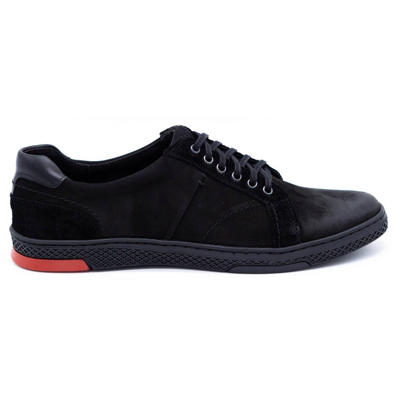 KOMODO Scarpe casual in pelle da uomo nere 884K nero