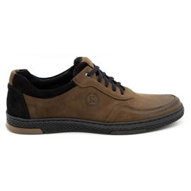 KOMODO Scarpe casual da uomo in pelle 918K marrone
