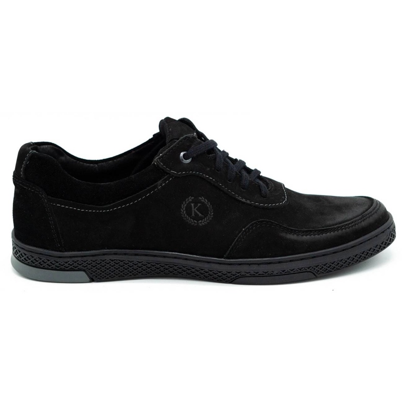 KOMODO Scarpe da uomo casual in pelle nera 918K nero