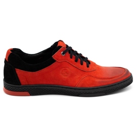 KOMODO Scarpe casual da uomo in pelle 918K rosse rosso