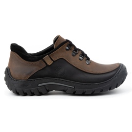 KOMODO Scarpe da trekking da uomo in pelle 917K marrone