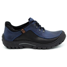 KOMODO Scarpe trekking uomo pelle 917K blu navy