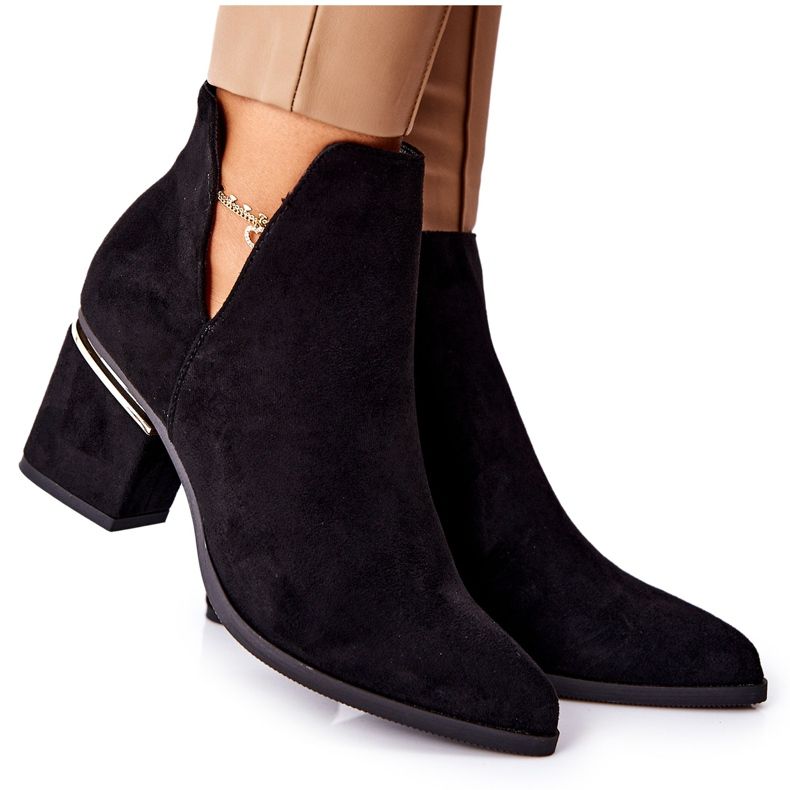 PS1 Stivali Da Donna In Pelle Scamosciata Con Ritagli Nero Noel