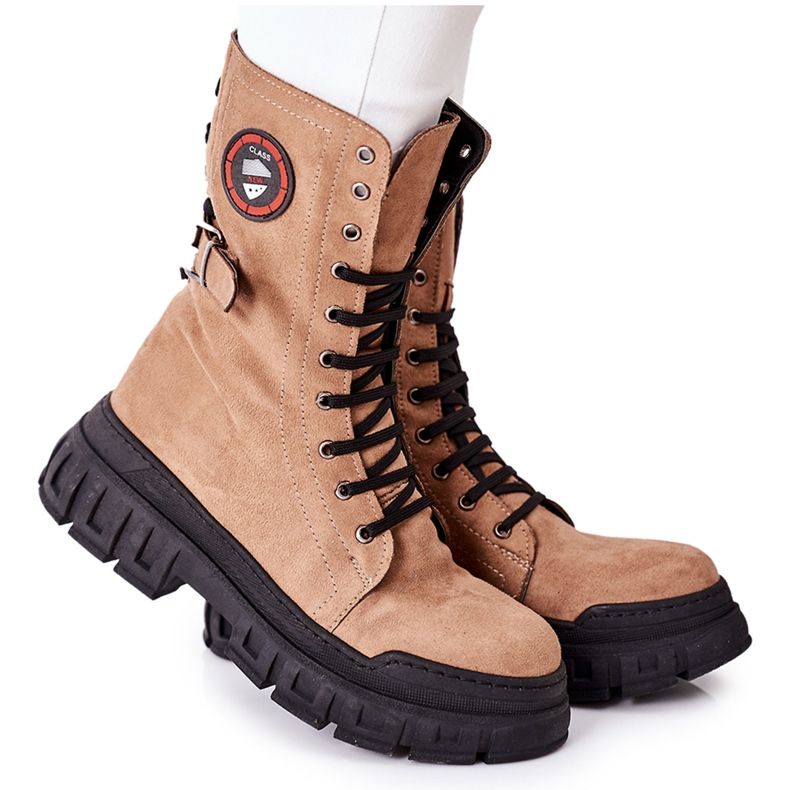 NAVY DOT Stivali da donna Trappers Workers Brown Monope marrone