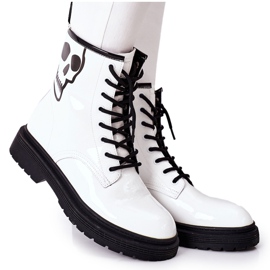 Stivali da donna con teschio GOE II2N4048 Bianco