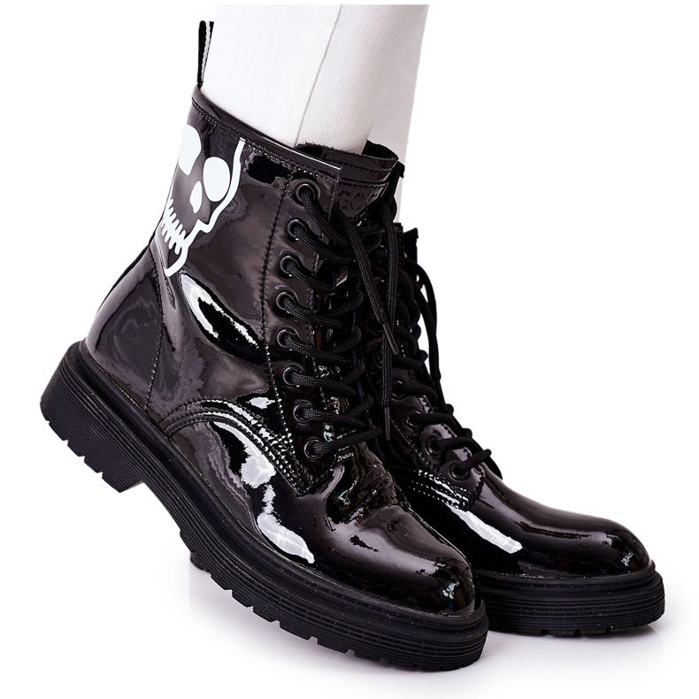 Stivali da donna con teschio GOE II2N4047 Black nero