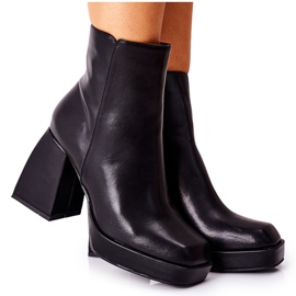 FJ1 Stivali caldi da donna Square Post Black Closer nero